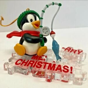 Kirkland Signature Penguin Ice Fishing Puzzle Piece Merry Christmas Ornament